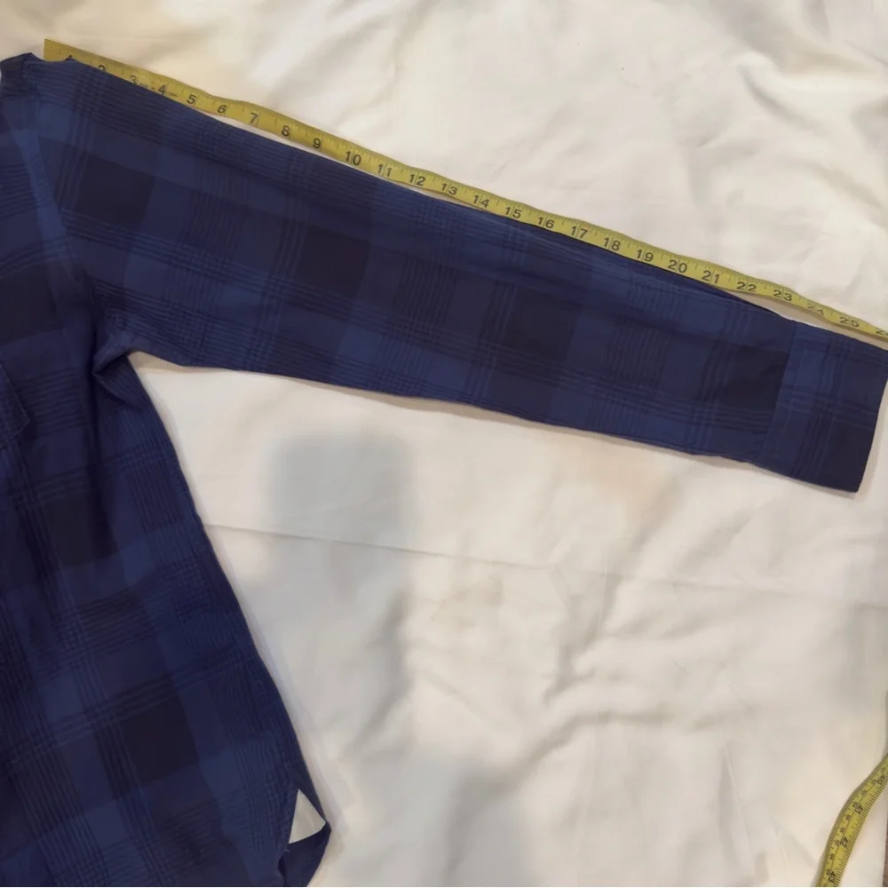 OFFICINE GENERALE BUTTON DOWN JAPANESE POPLIN SHIRT BLUE & BLACK PLAID MEDIUM - Picture 6 of 8